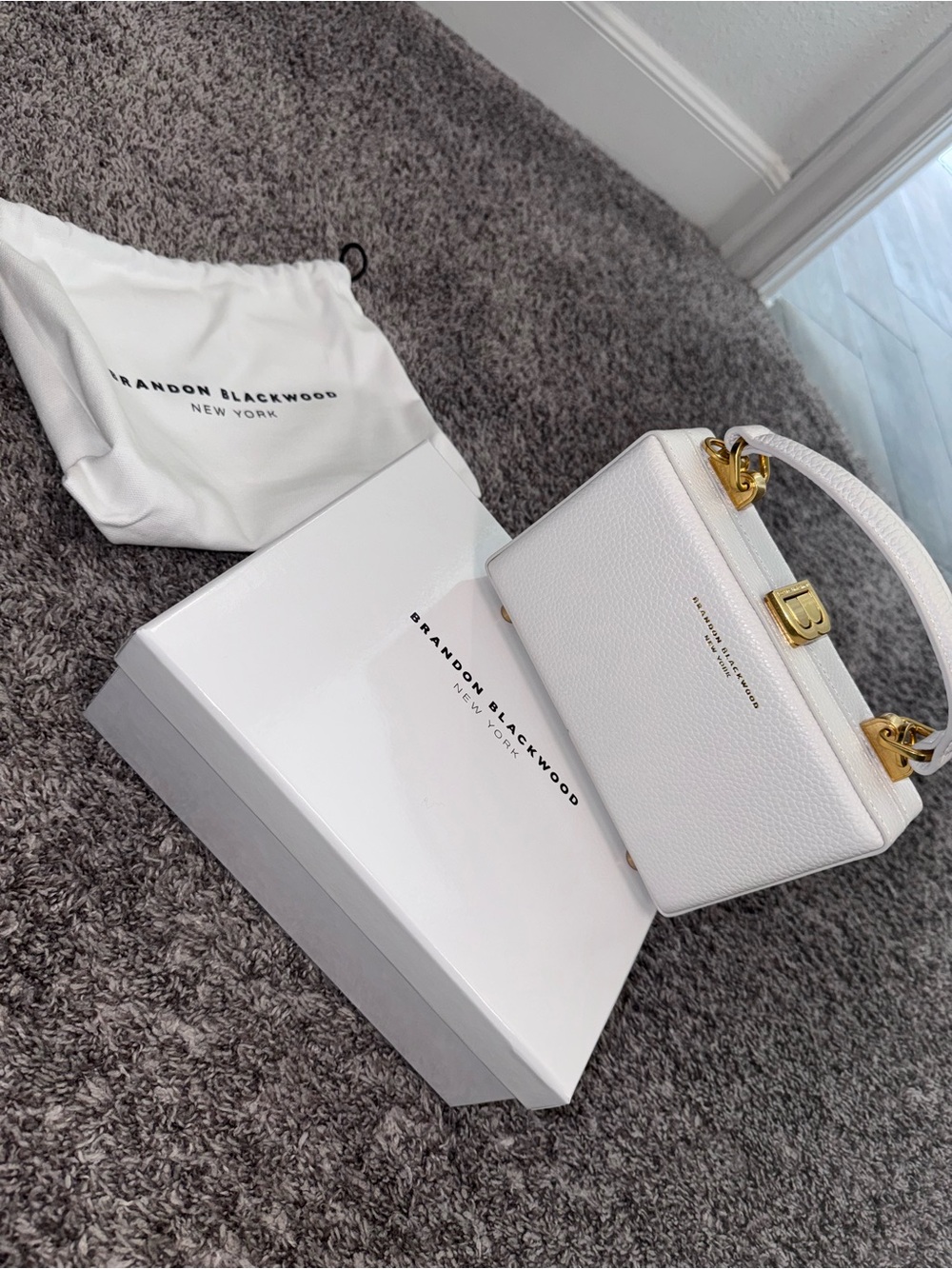 Brandon Blackwood White Leather Slim Trunk